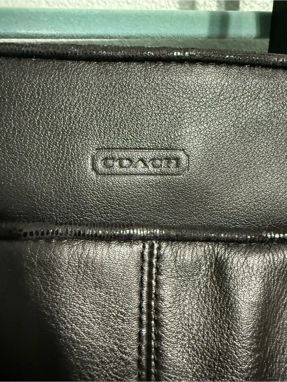 Authentic Coach Taylor Leather North/South Tote Bag Black F25941
